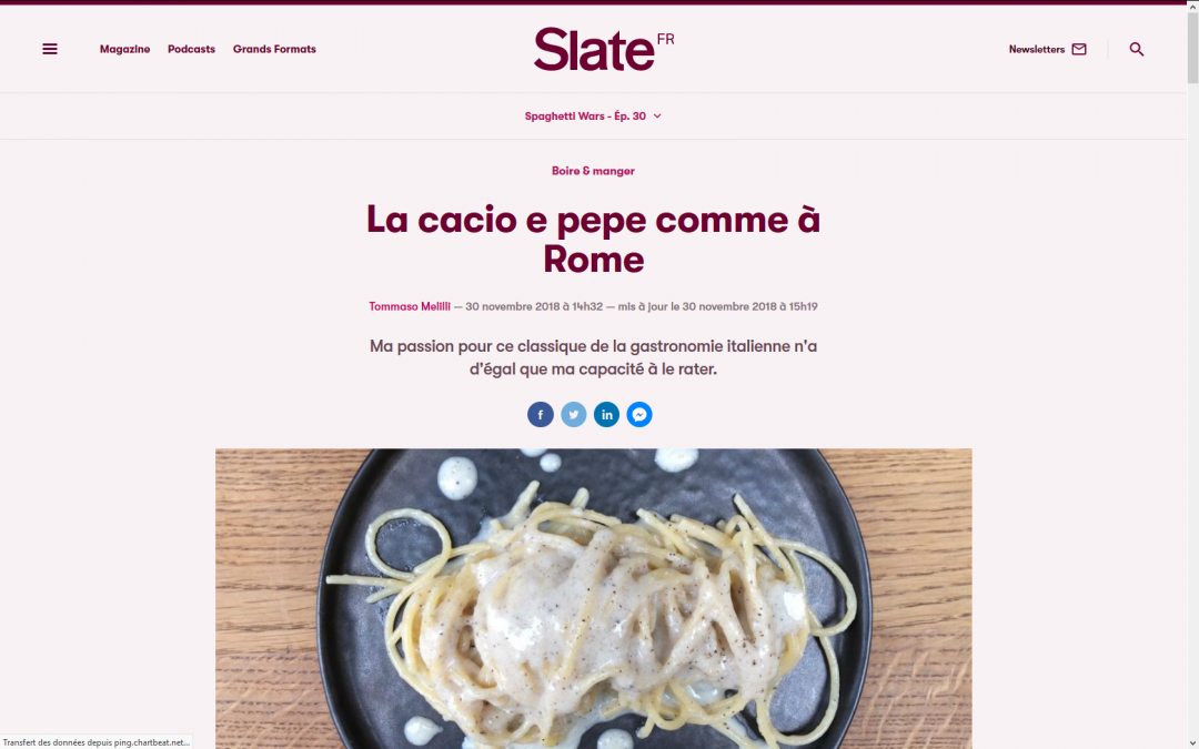 @Slate // La cacio e pepe comme à Rome